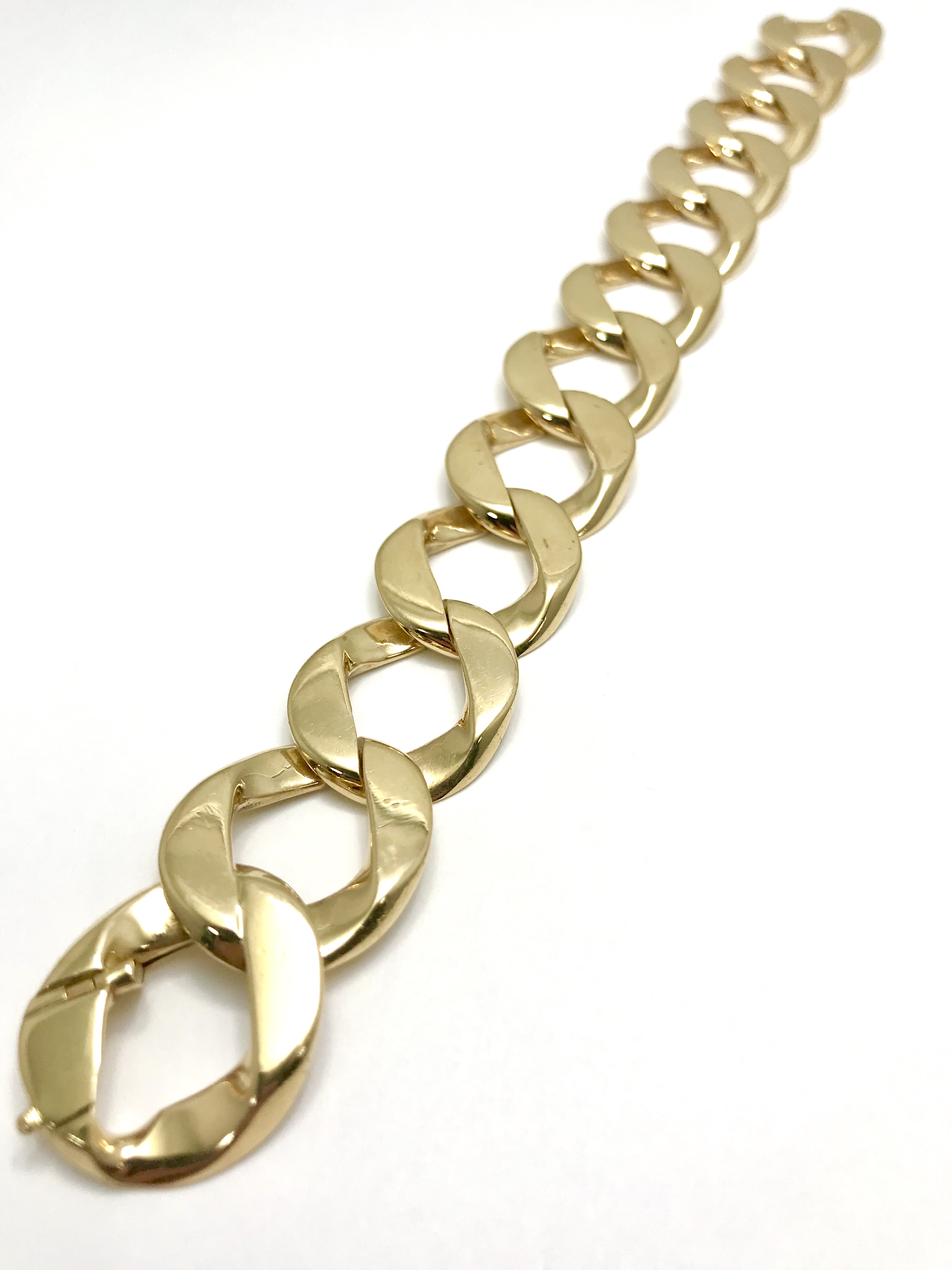 1960s Cartier 14 Karat Yellow Gold Curb Link Bracelet