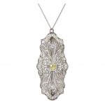 Art-deco-Fancy-Yellow-Diamond-Platinum-Pendant-1