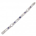 Cabochon-Sapphire-Diamond-Art-Deco-Platinum-Bracelet-1