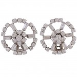 Diamond-Circle-Cluster-White-Gold-Clip-Earrings
