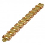Diamond-Rose-Yellow-Gold-Wide-Flexible-Link-Bracelet