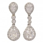 Diamond-and-Platinum-Drop-Earrings