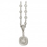 Michael-Beaudry-Cushion-Diamond-Pendant-on-a-Diamond-Platinum-Chain-1