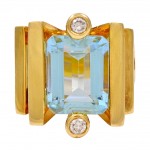 Retro-Aquamarine-and-Diamond-Yellow-Gold-Ring-1