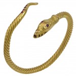 Serpent-Slip-On-Gold-Cuff-Bracelet