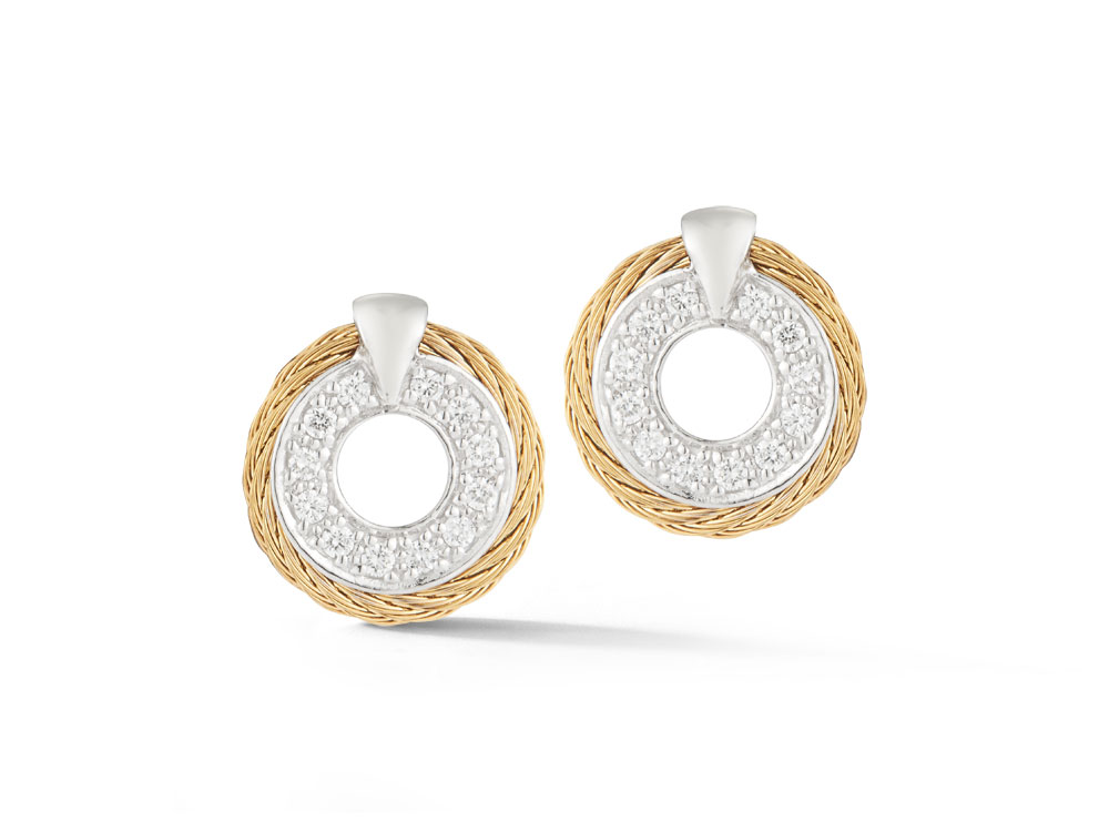 Yellow Gold and Diamond Hoops for Rent