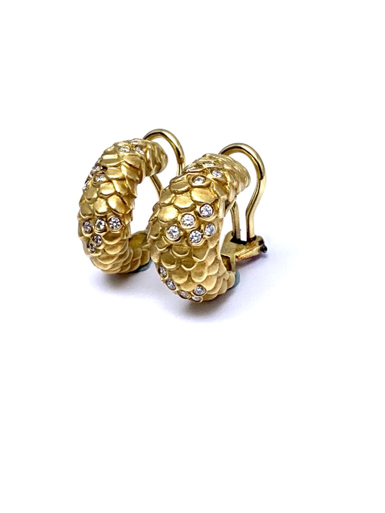 ANGELA CUMMINGS ピアス Vintage Angela Cummings Jumbo Platinum Diamond and Pearl