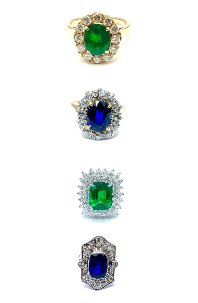 Order Now Emerald Gemstone Diamond Eternity Stackable Ring By Chordia Jewels