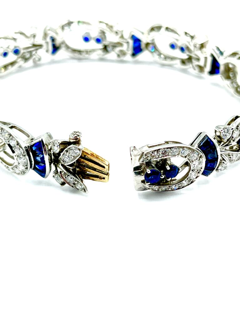 Tiffany & Co. Diamond and Sapphire Platinum Art Deco Bracelet
