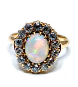 Vintage Engagement Ring, opal ring