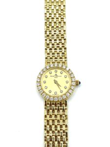 Gold Watch with diamond Bezel