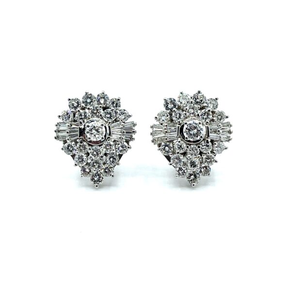 Baguetter Diamond Earrings, Antique Jewelry