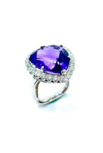 Photo of a amethyst and diamond Ring