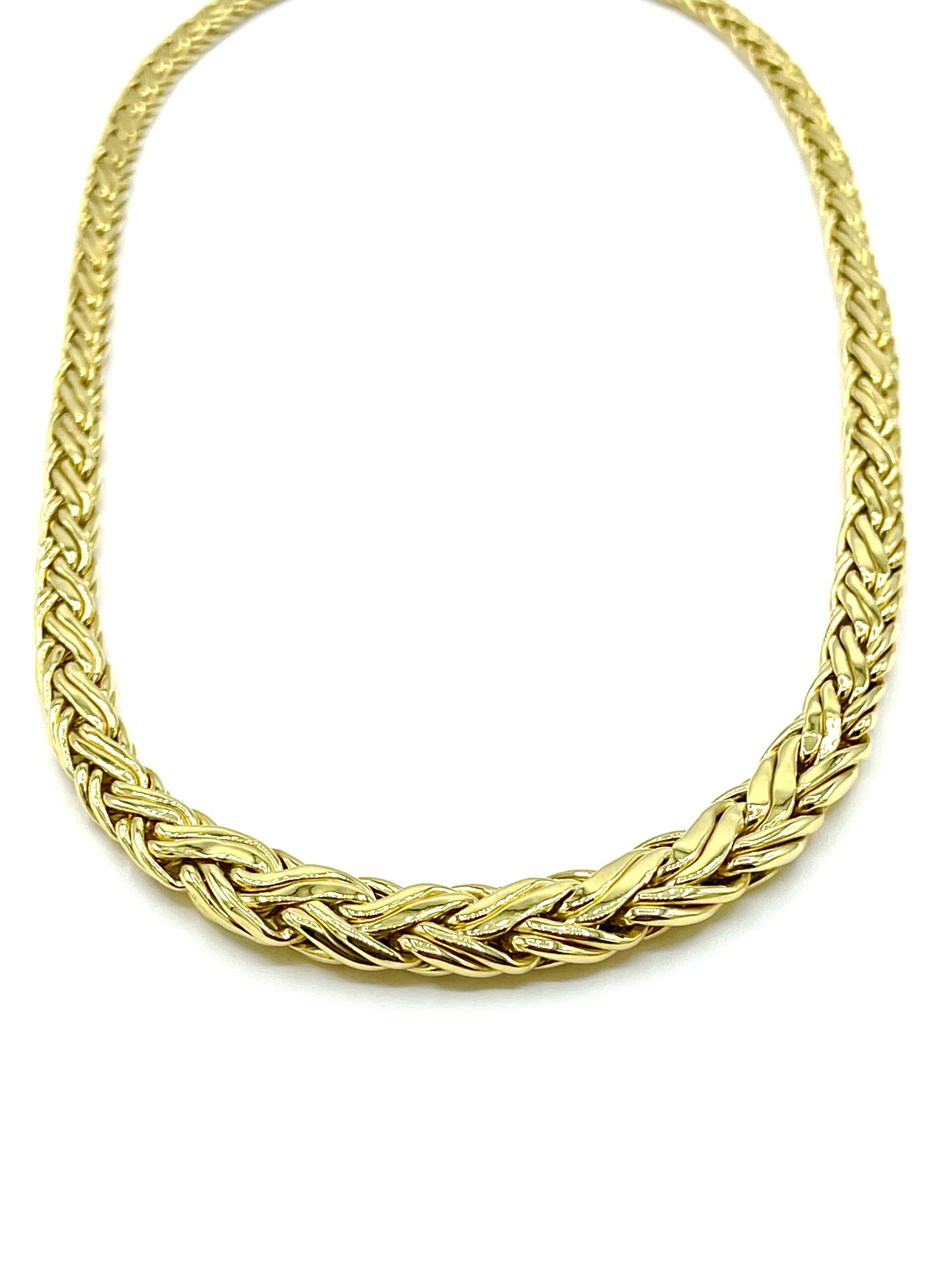 9 carat yellow gold byzantine link chain