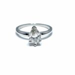 1.02 CARAT PEAR BRILLIANT CUT DIAMOND AND PLATINUM ENGAGEMENT RING