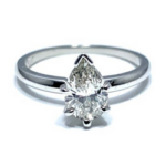 1.02 CARAT PEAR BRILLIANT CUT DIAMOND AND PLATINUM ENGAGEMENT RING