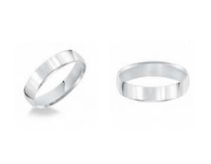 Classic silver men's wedding bands