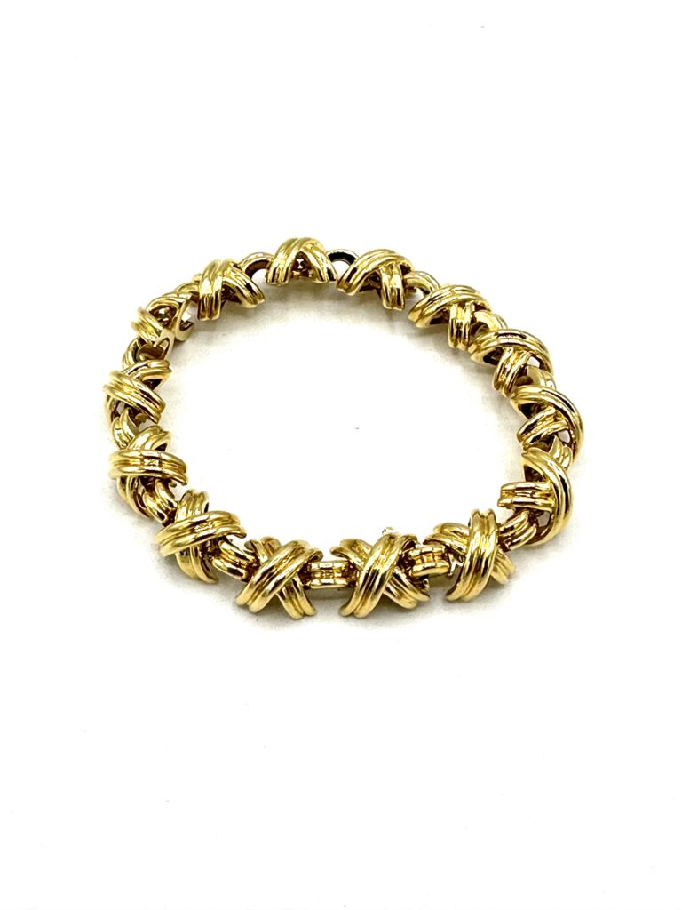 Tiffany & Co. 18 Karat Yellow Gold Signature X Bracelet