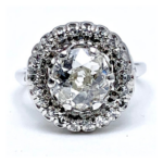 OLD EUROPEAN CUT AND SINGLE CUT DIAMOND WHITE GOLD RING