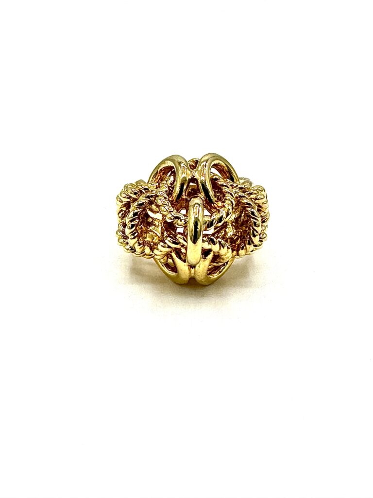 Tiffany & Co. Domed Chain Link 18K Yellow Gold Ring