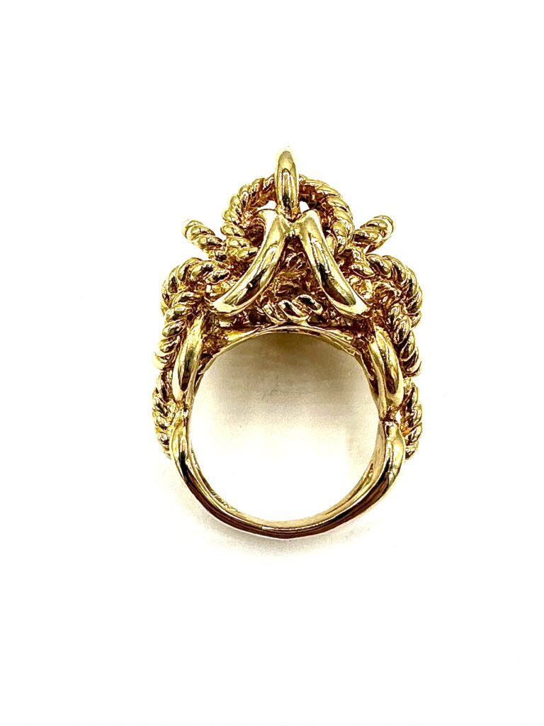 Tiffany & Co. Domed Chain Link 18K Yellow Gold Ring