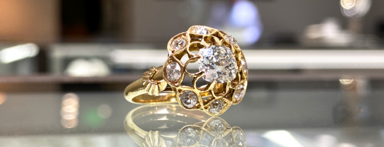 Antique Estate Gold and Diamond Ring