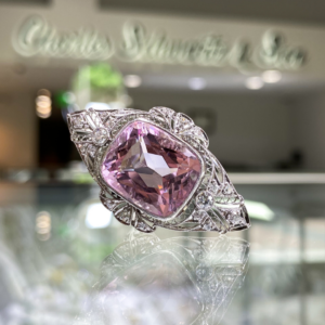 Pink Sapphire Cocktail Ring Vintage Charles Schwartz & Son Jewelers Washington DC