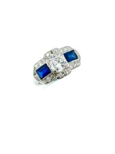 Diamond and Sapphire Art Deco Ring