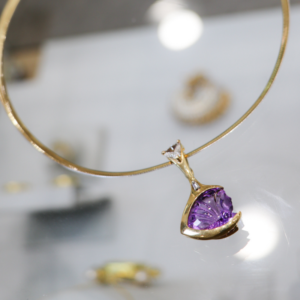 Wallace Chan Amethyst Carved Pendant Necklace